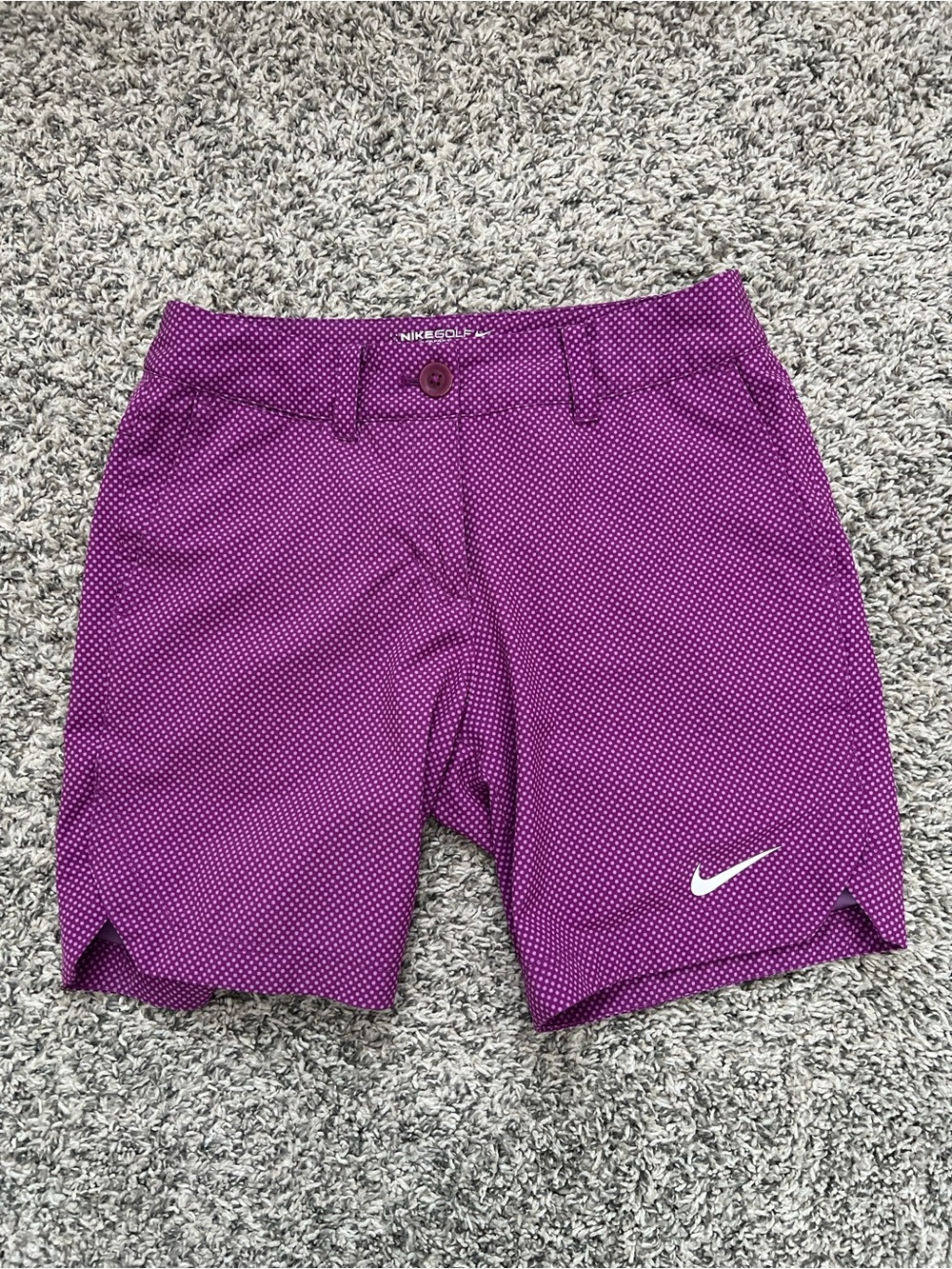 Nike Women's Purple Microdot Athletic Golf Shorts